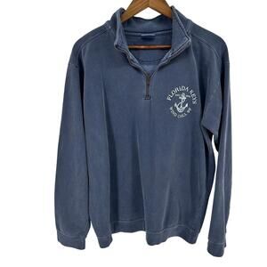 Comfort Colors Women Quarter Zip Sweater Size Medium Florida Keys Coastal Anchor